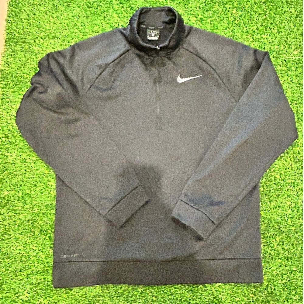 Nike Dri-FIT Full Zip Track Jacket Mens Medium Black Gray Swoosh